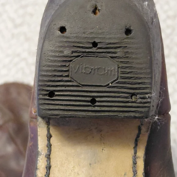 Vintage Ariat Slouch Brown 100% Leather Cowboy Boots Size 8.5 Womens - Picture 7 of 10